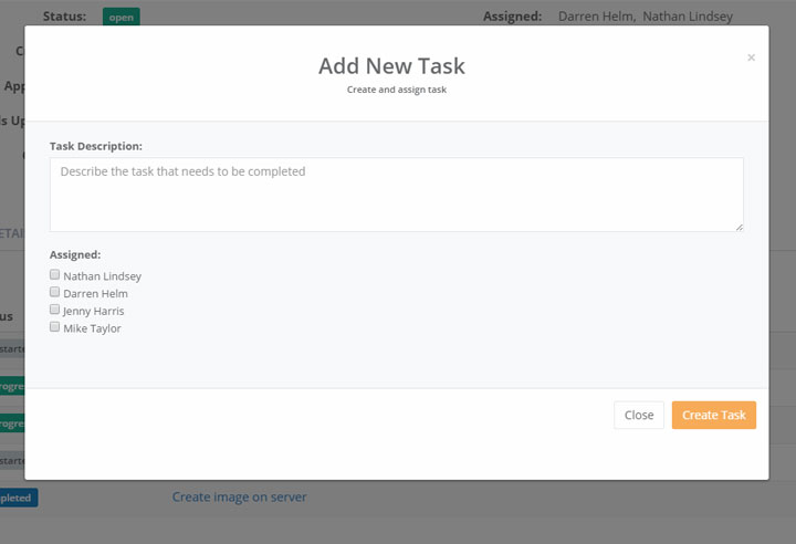Tasks can be added to work orders