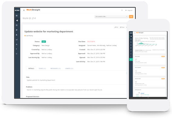 WorkStraight web based online work order management and service request software